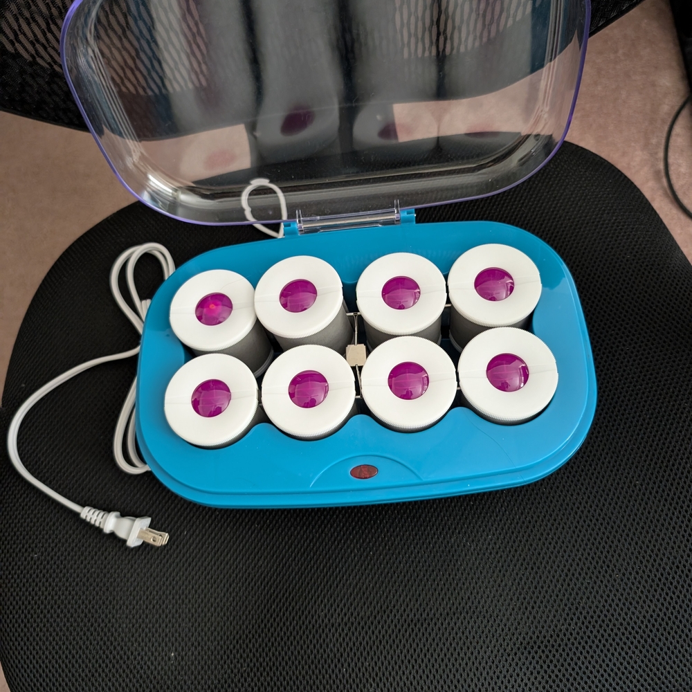Electric Hair Rollers with Purple Accents